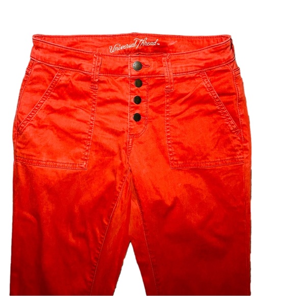 Universal Thread Pants Womens Size 2 Red Mid Rise Skinny Button Fly/ NWT! - Picture 6 of 9